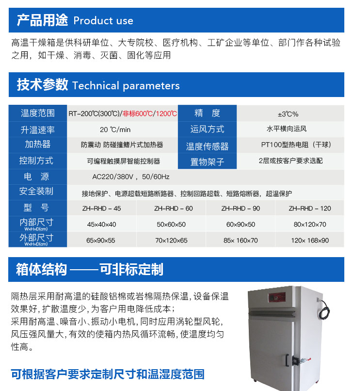 台式高温烘箱箱体结构讲解